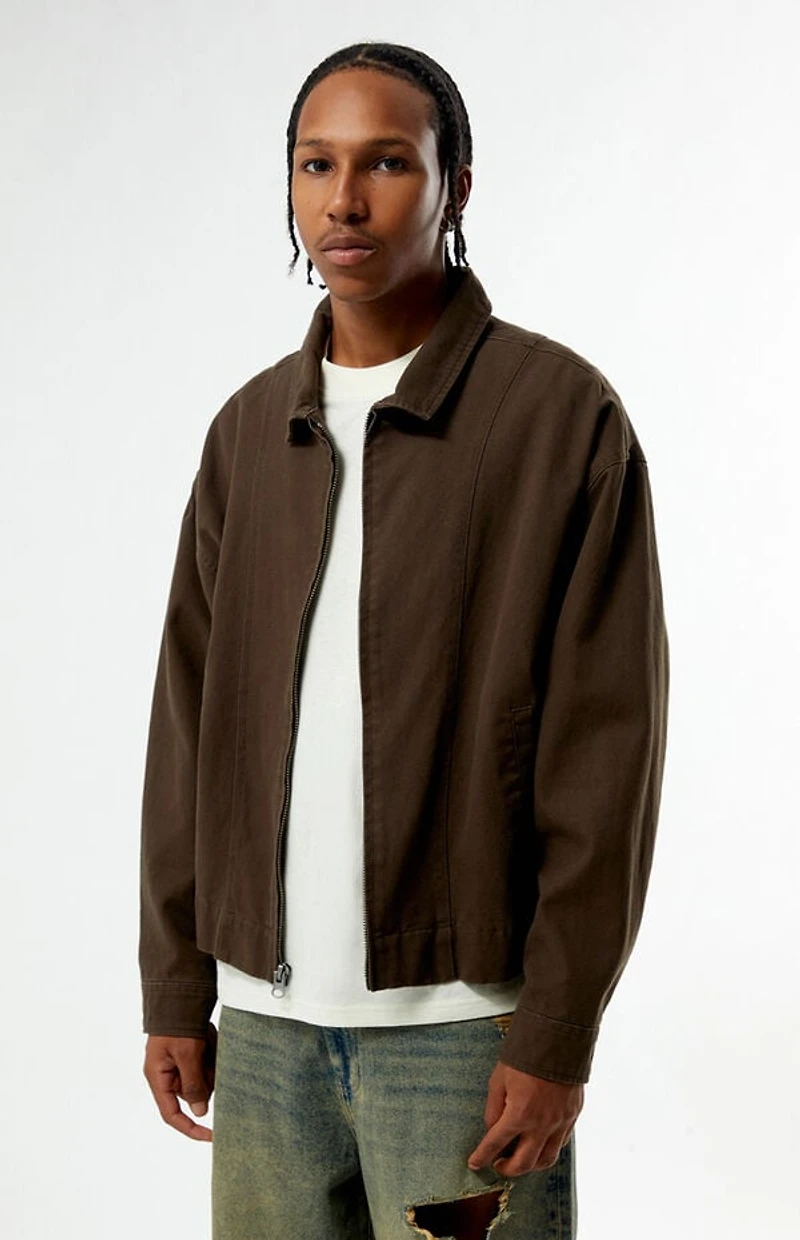 Pacsun Brown Double Seams Gas Jacket