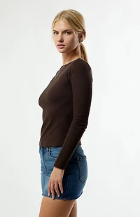 Your Favorite Jodi Long Sleeve Waffle Knit Top