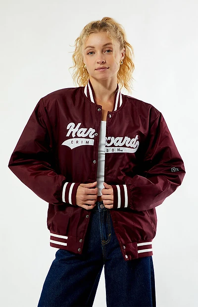 HYPE & VICE Harvard Crimson A-Game Varsity Bomber Jacket