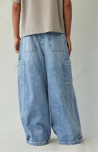 Pacsun Ryder Ultra Baggy Jeans Cargo Light Blue