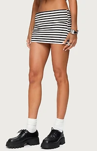 Edikted Rylan Striped Fold Over Mini Skort