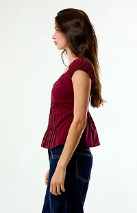 Your Favorite Carla Ruched Button Up Top