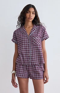 PS GOODNIGHT Flannel Short Sleeve Pajama Shirt