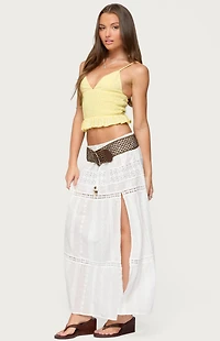 Edikted Evy Embroidered Peplum Scrunch Top