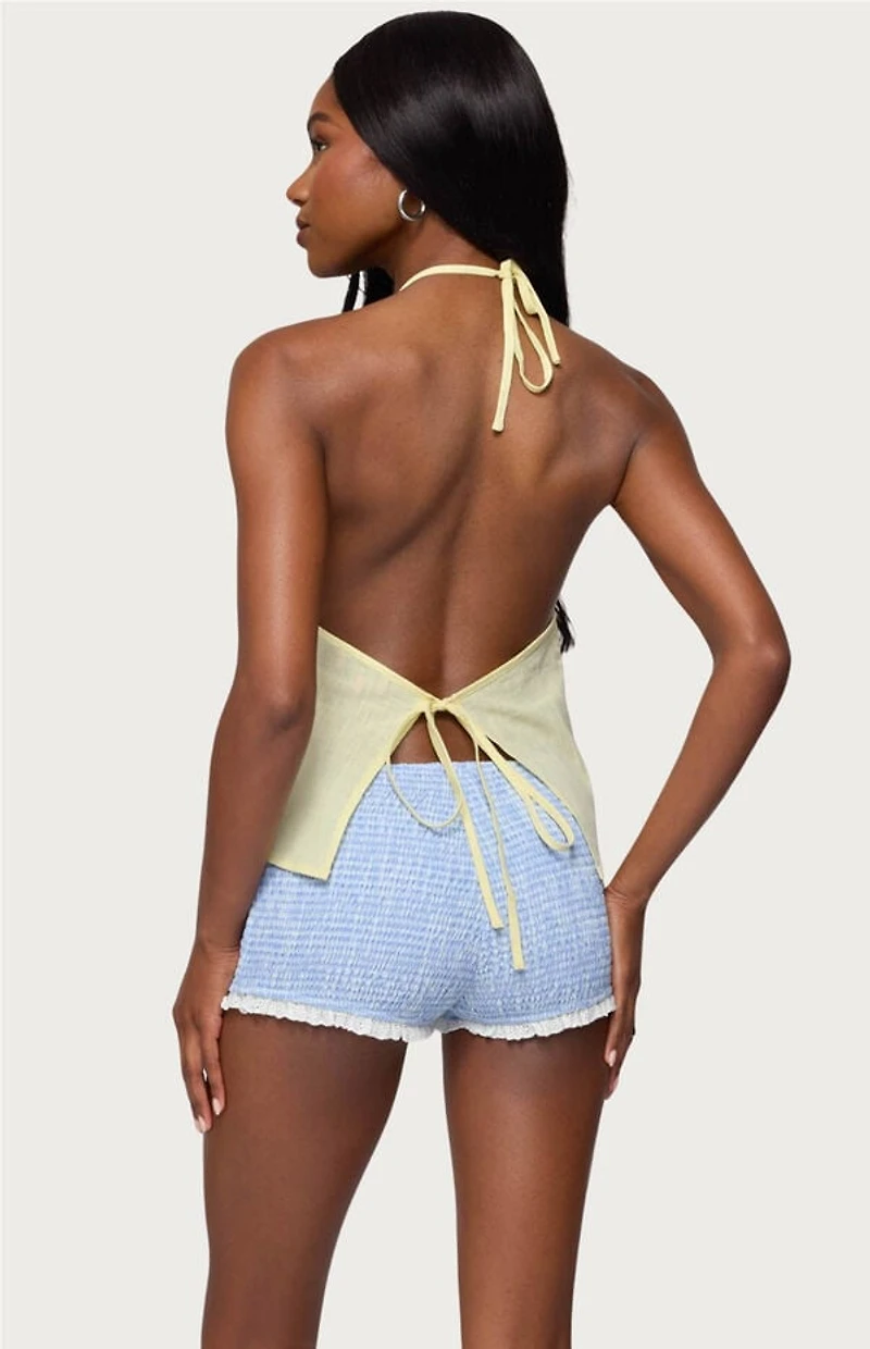 Edikted Oliviana Linen Look Halter Top