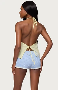 Edikted Oliviana Linen Look Halter Top