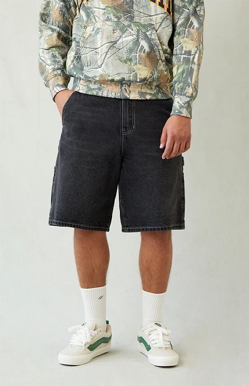 Pacsun Black Baggy Denim Carpenter Shorts