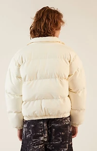Pacsun Cream Coaches Puffer Jacket