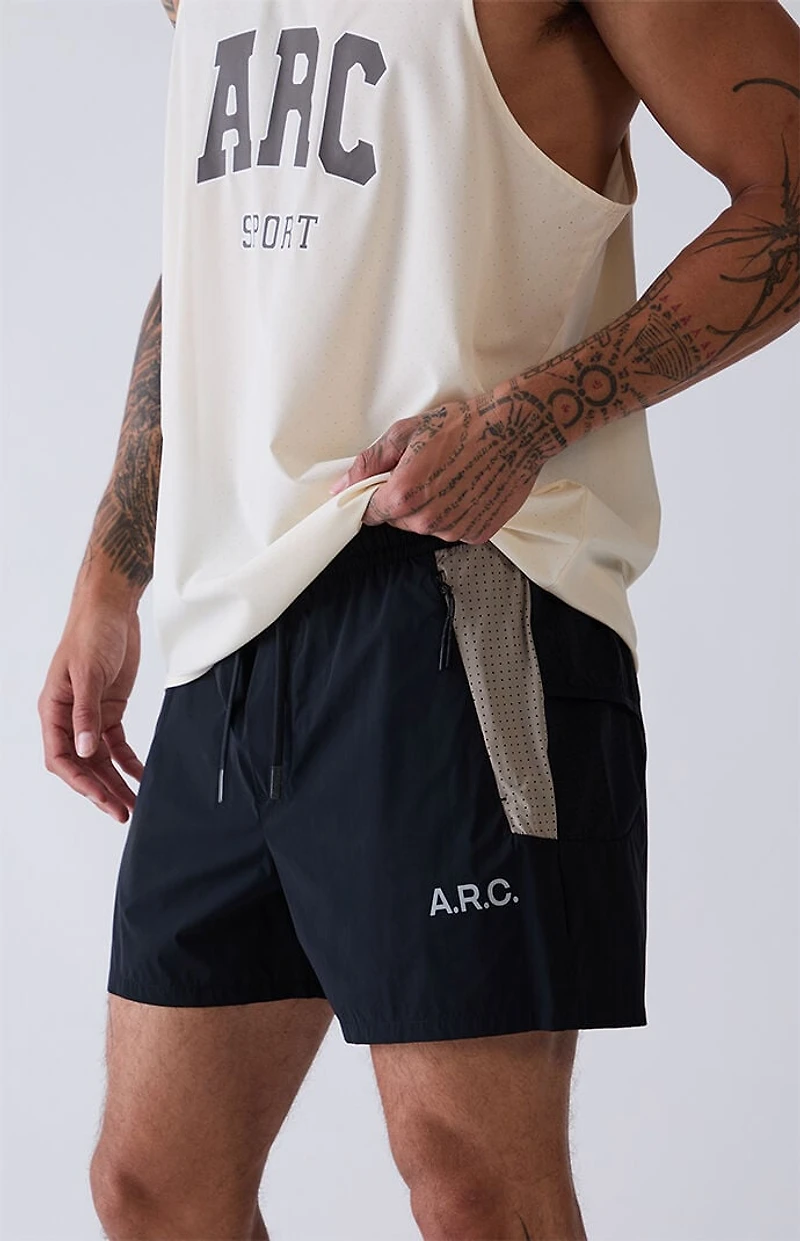 A.R.C. Active Black Khaki Running Shorts