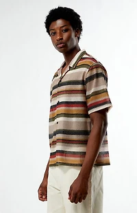 Pacsun Textured Striped Oversized Resort Camp Shirt