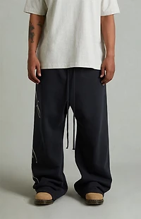 Fear of God ESSENTIALS Vintage Black Script Logo Lounge Fleece Baggy Sweatpants