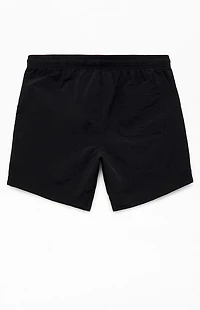 Pacsun Black Solid Collegiate 6.5" Swim Trunks