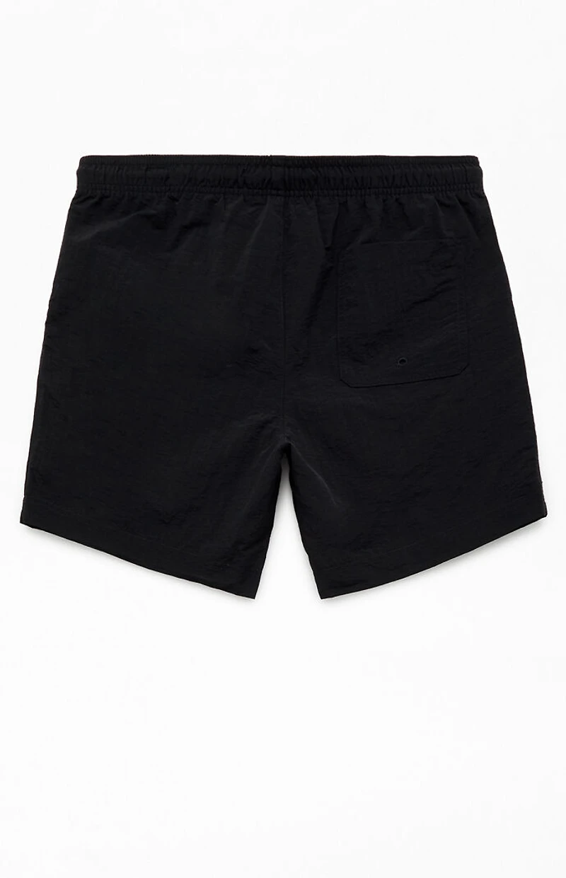 Pacsun Black Solid Collegiate 6.5" Swim Trunks