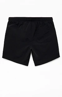 Pacsun Black Solid Collegiate 6.5" Swim Trunks
