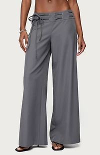 Edikted Willard Baggy Lace Up Belt Pants