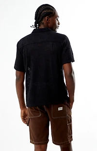 Pacsun Black Triangle Knit Camp Shirt