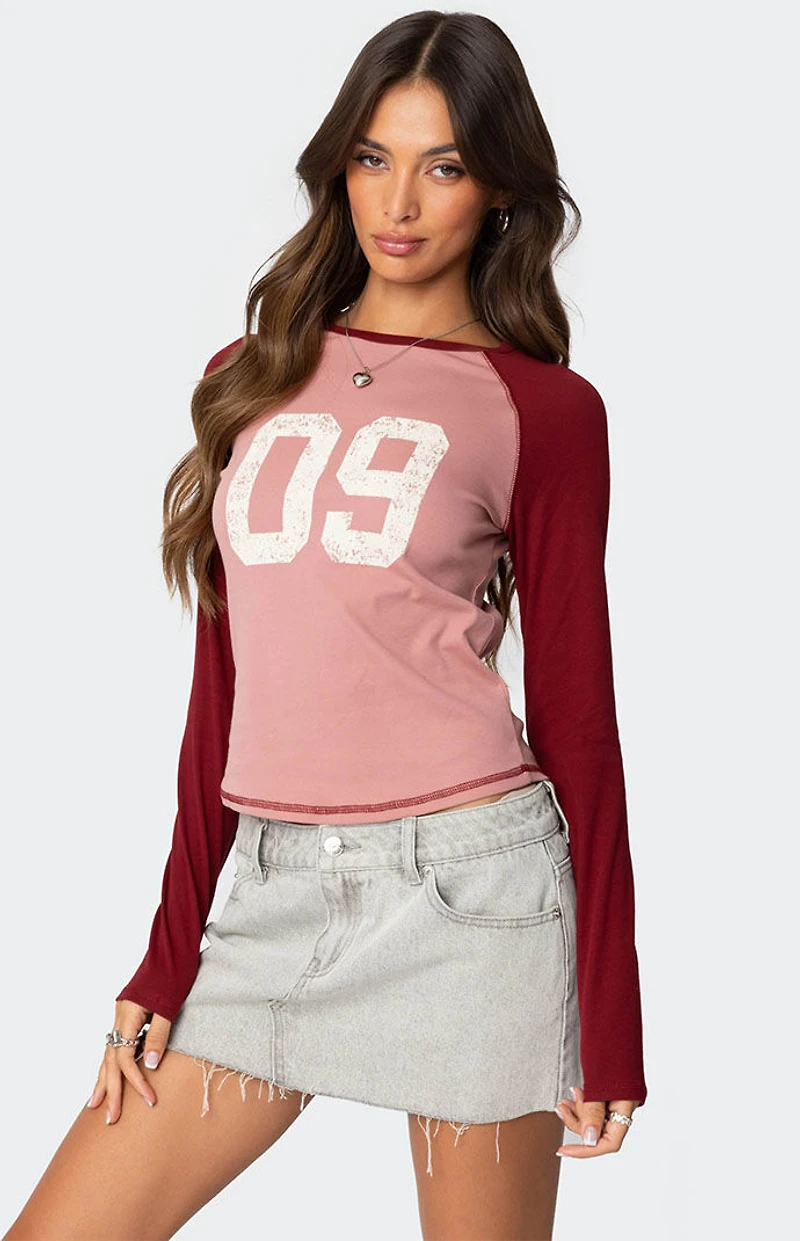 Edikted 09 Raglan Long Sleeve T-Shirt