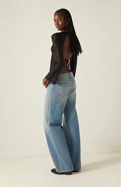 Your Favorite Bethany Open Back Lace Long Sleeve Top