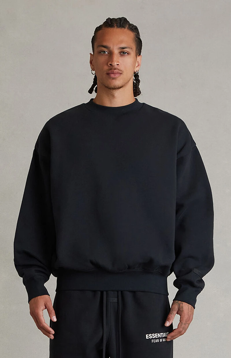 Fear of God ESSENTIALS Vintage Black Classic Crew Neck Sweatshirt