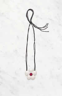 LA Hearts Flower Ribbon Choker Necklace