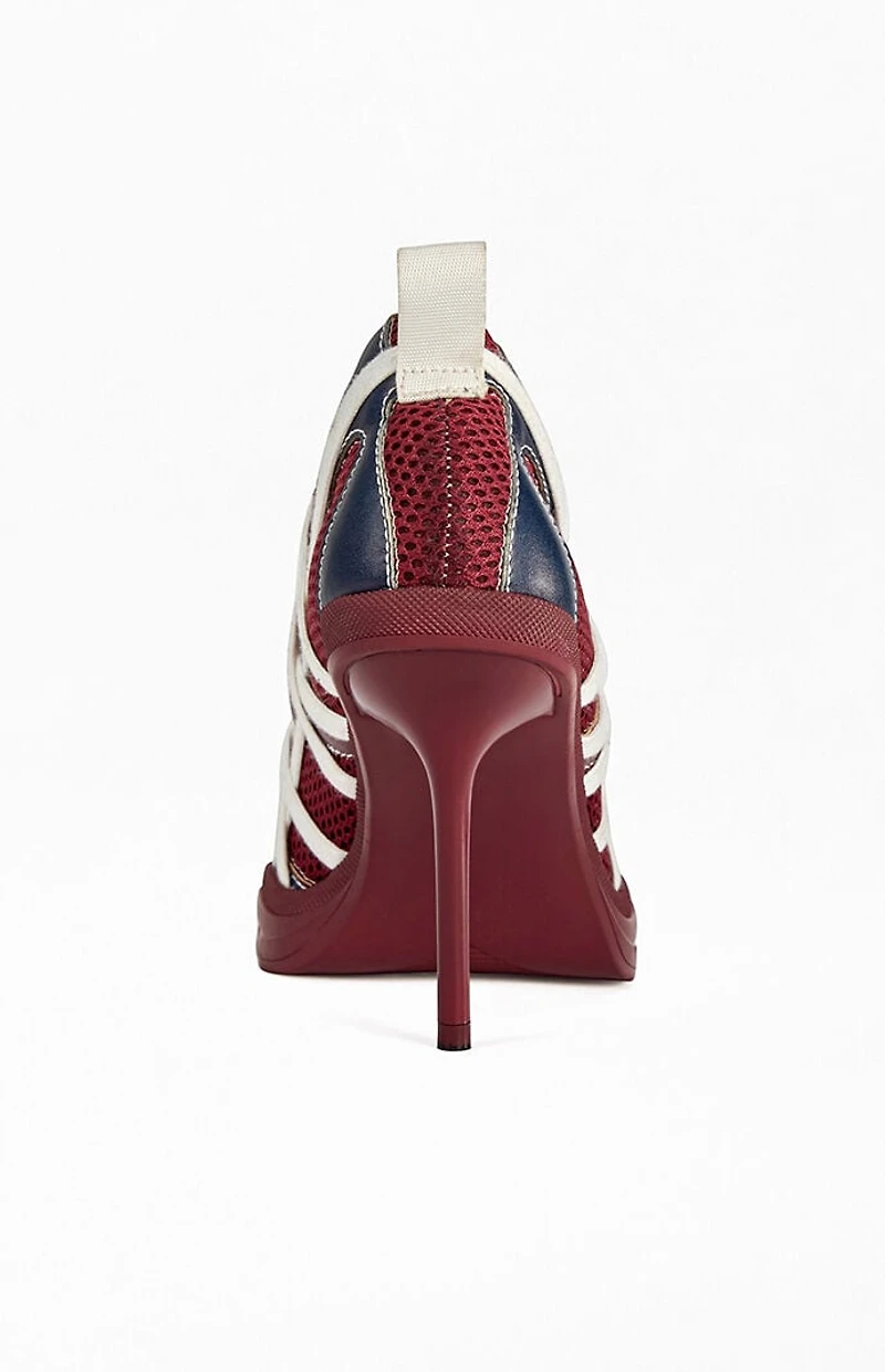AZALEA WANG Women's Crosswalk Burgundy Point-Toe Stiletto Pumps
