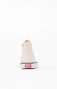 Vans Kids Pink Checkerboard Authentic Hi Zip Shoes