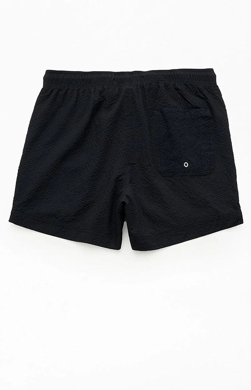 Pacsun Logo Seersucker 4.5" Swim Trunks