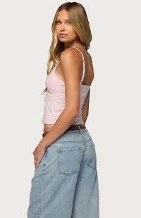 Edikted Emilea V Neck Striped Tank Top