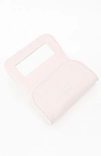 John Galt Pink & White Striped Makeup Bag