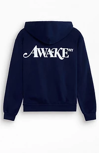 Awake NY Navy Logo Full Zip Hoodie