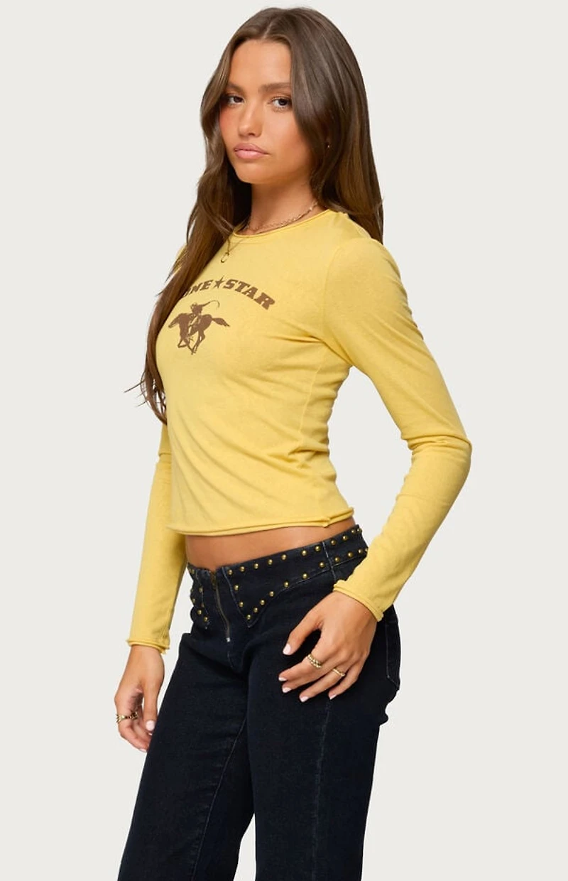 Edikted Lone Star Long Sleeve T-Shirt