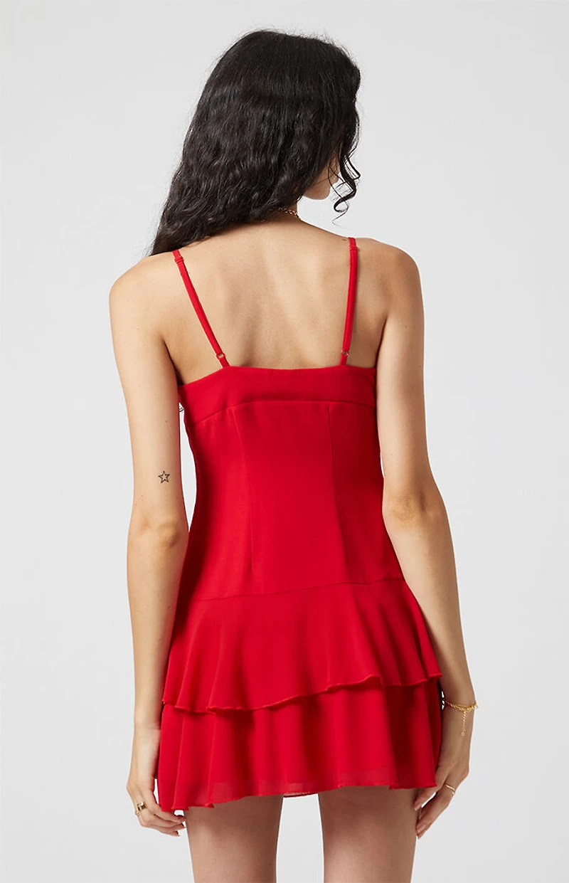 Beverly and Beck Ruffle Tiered Mini Dress