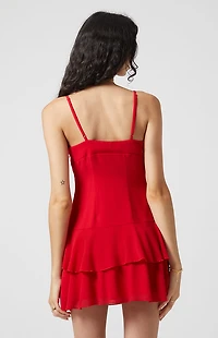 Beverly and Beck Ruffle Tiered Mini Dress