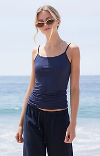 John Galt Blue Skylar Tank Top