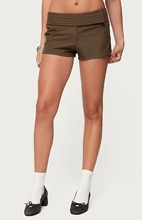 Edikted Karla Pleated Tailored Micro Shorts