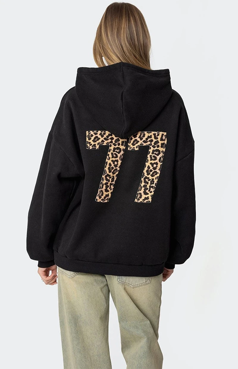Edikted Leopard 77 Oversized Hoodie