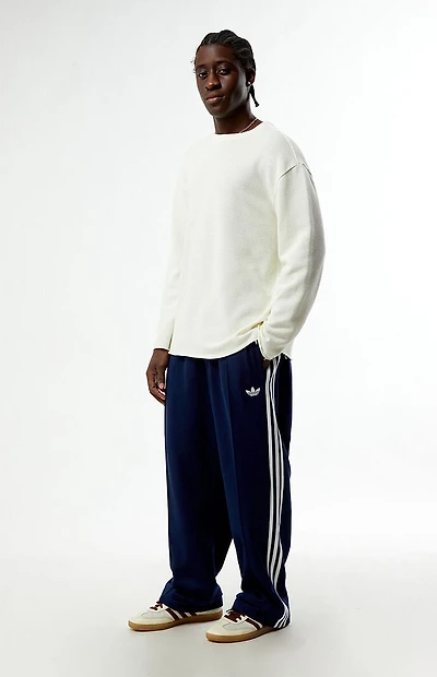 adidas Navy Baggy Three Stripe Track Pants
