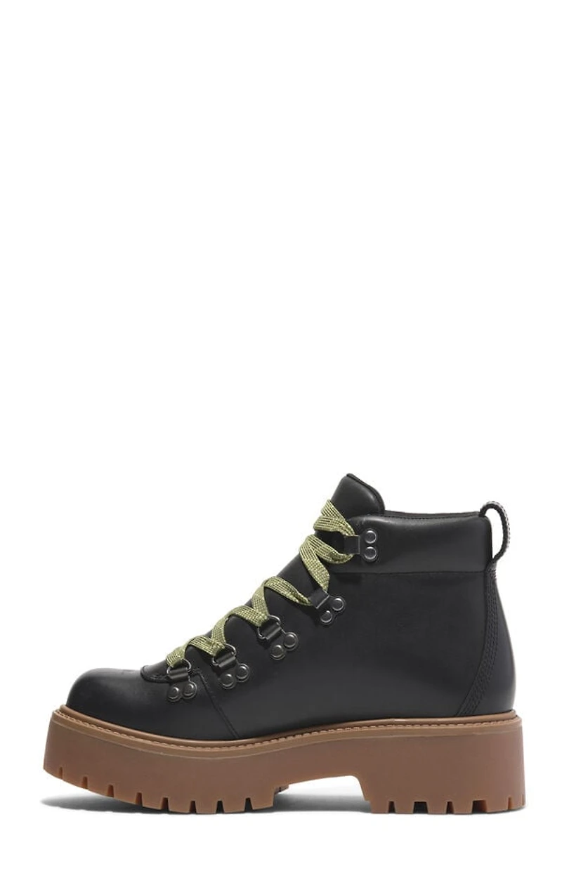 Timberland Women's Black Nubuck Stone Street Mid Lace-Up Boots