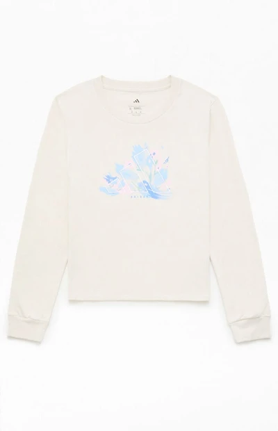 adidas Kids Oatmeal Floral Logo Long Sleeve T-Shirt