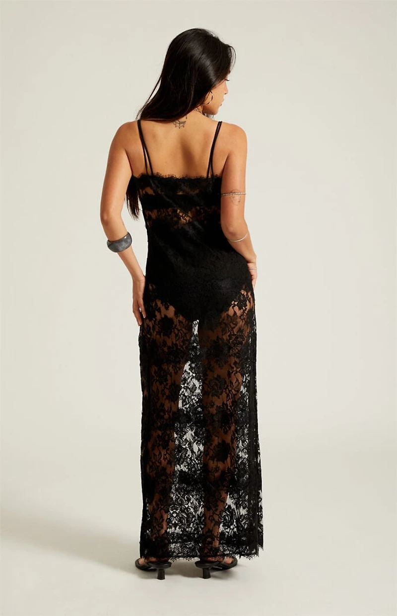 Beverly and Beck Agnes Sheer Lace Festival Maxi Dress