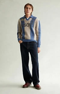 Pacsun Dylan Baggy Jeans Contrast Stitch Dark Blue