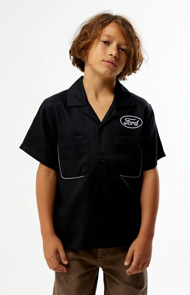 FORD Kids Pick Stitch Cropped Camp Shirt