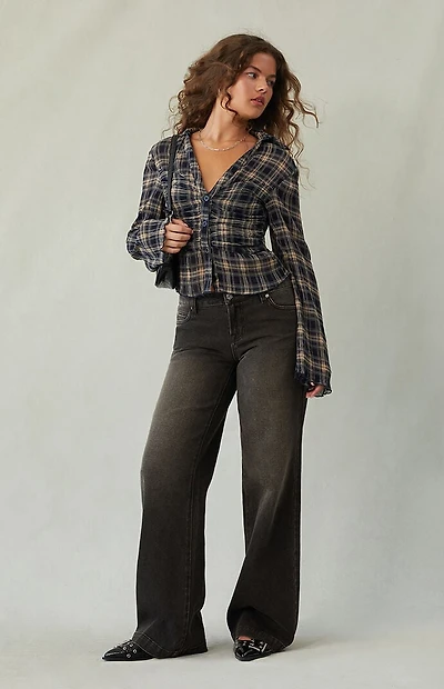 Pacsun Casey Low Rise Baggy Jeans Black Tinted