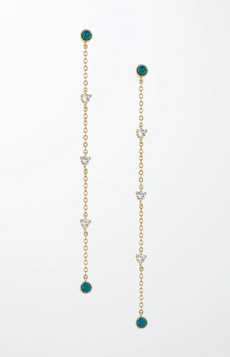 Ettika Green Kyocera Opal Earrings