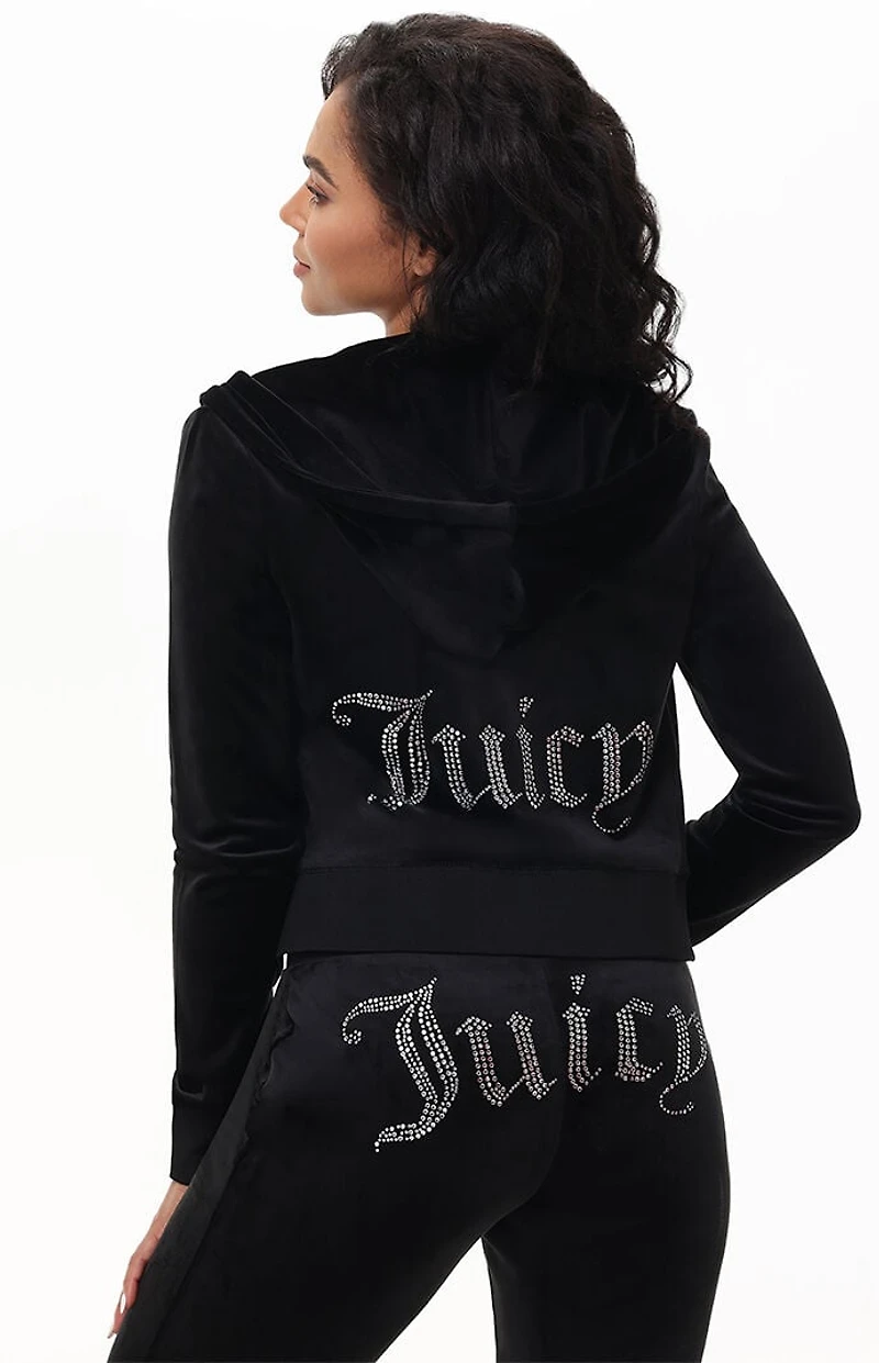 Juicy Couture OG Big Bling Velour Hoodie
