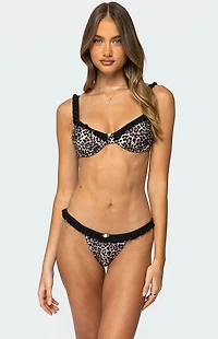 Edikted Deeva Leopard Cupped Bikini Top