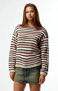 LA Hearts Boat Neck Striped Sweater