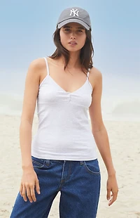 John Galt Silver Tiffany Henley Tank Top