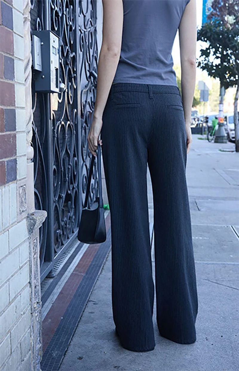 John Galt Gray Striped Low Rise Baggy Trousers