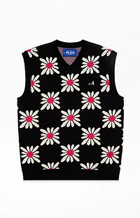 Awake NY Checkered Floral Sweater Vest